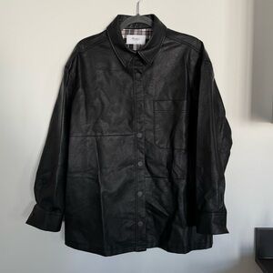 Bohme Oversized Faux Leather Blazer Style Jacket